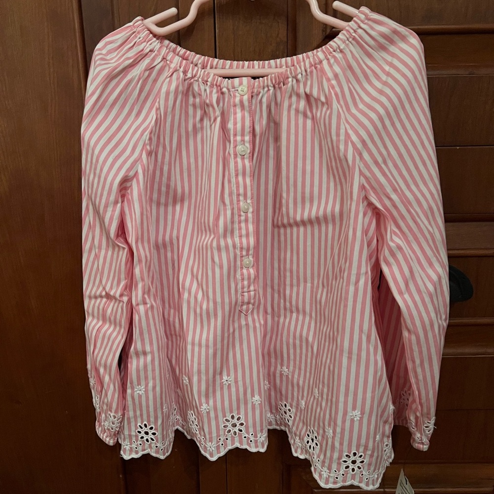 Girls pink and white striped polo Ralph Lauren shirt.  Brand new with tags